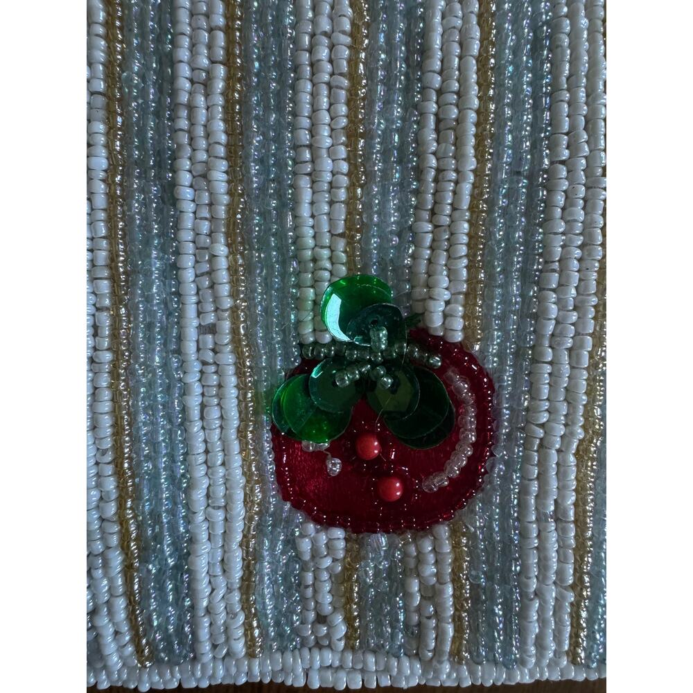 NWT Viral Tomato Beaded Baguette Purse Handmade India - Picture 10 of 10
